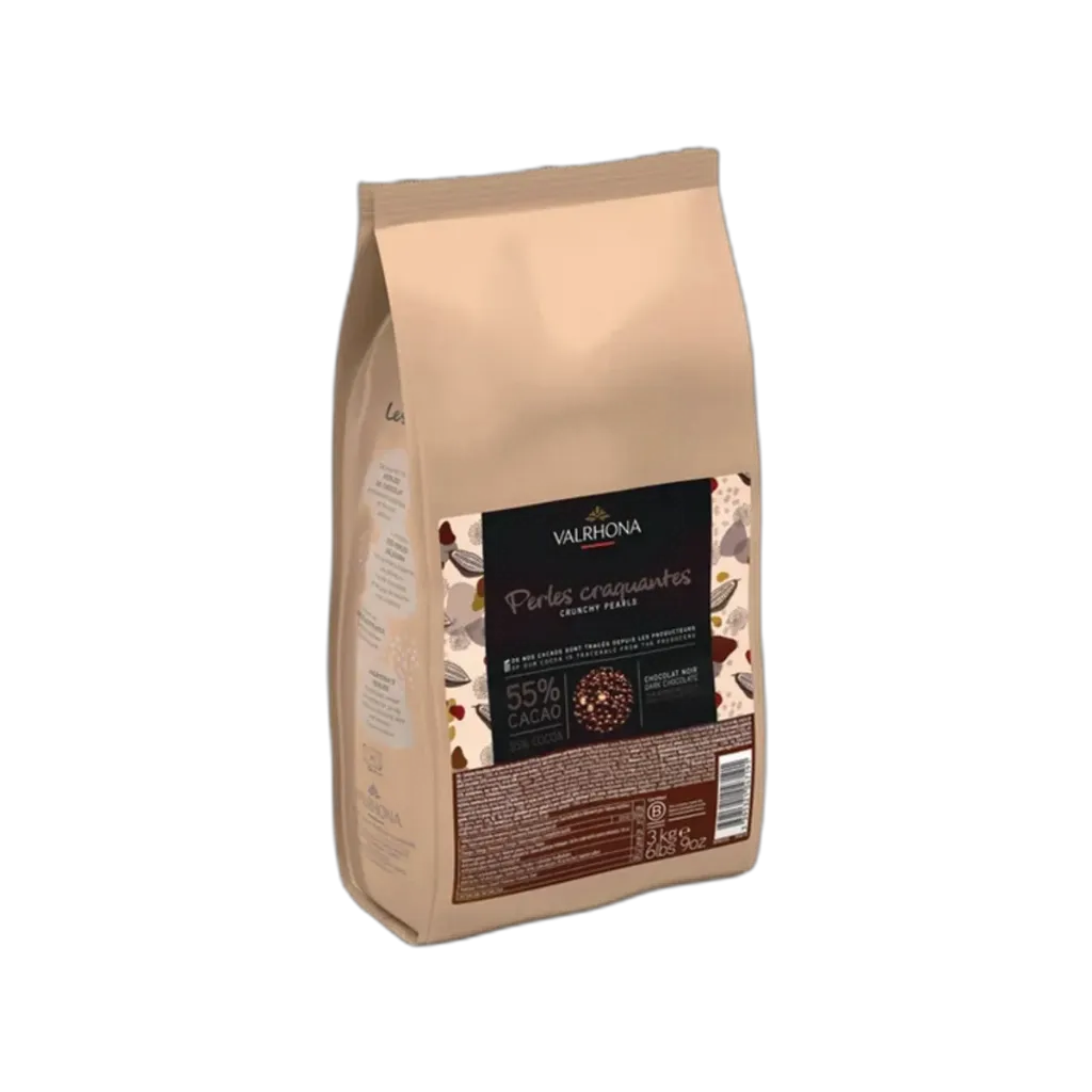 CRUNCHY PEARLS DARK CHOCO 3KG 55%