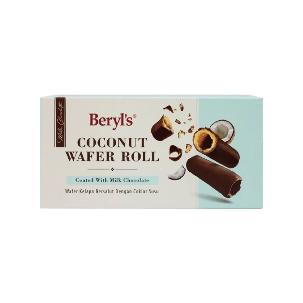 BERYLS COCONUT WAFER ROLL MILK CHOCOLATE 120G