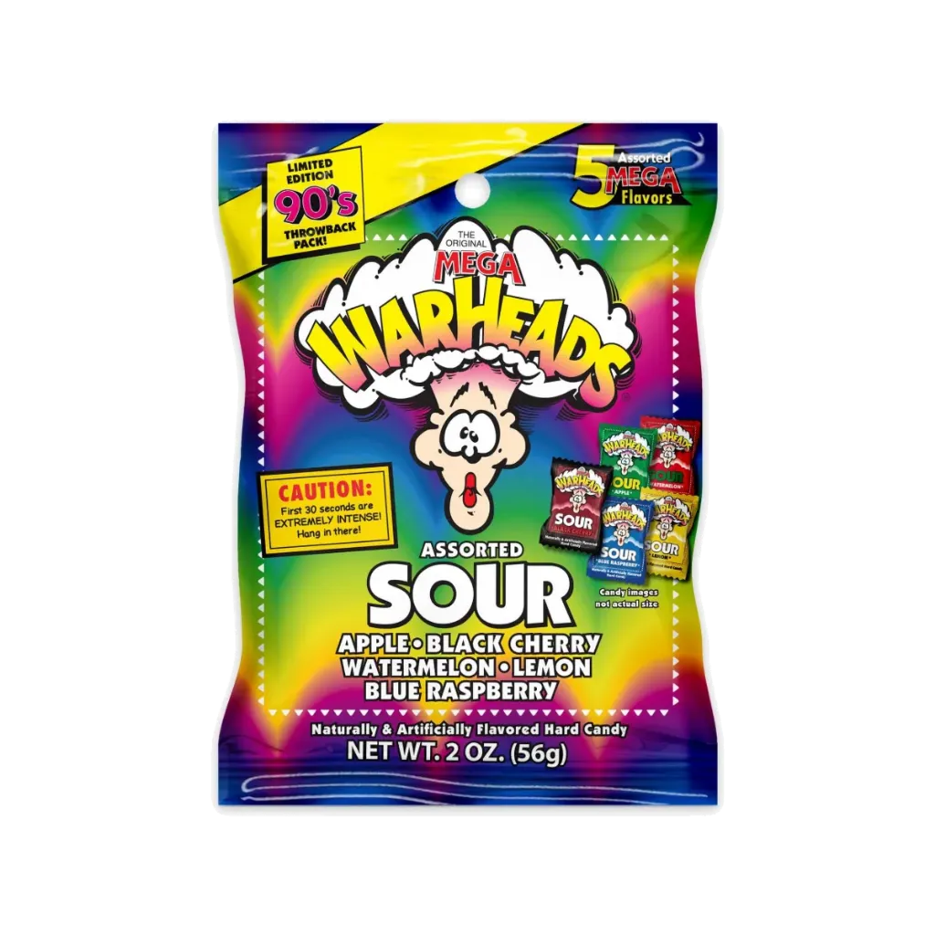 WARHEADS ASSORTED SOUR 56G