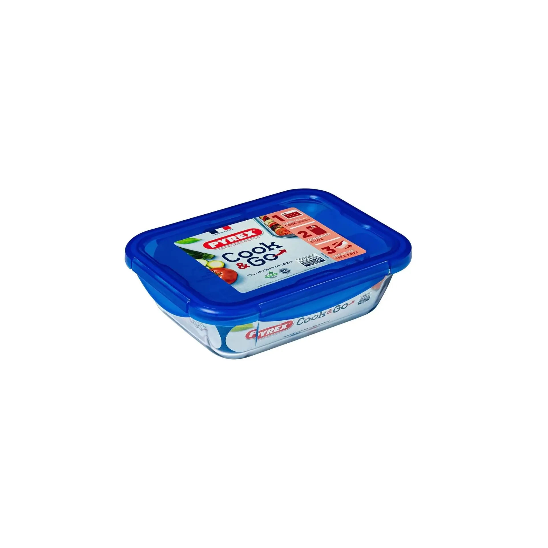 PYREX COOK & STORE RECLEAKPROOF W/ LID 0.8L - 20X15X5CM