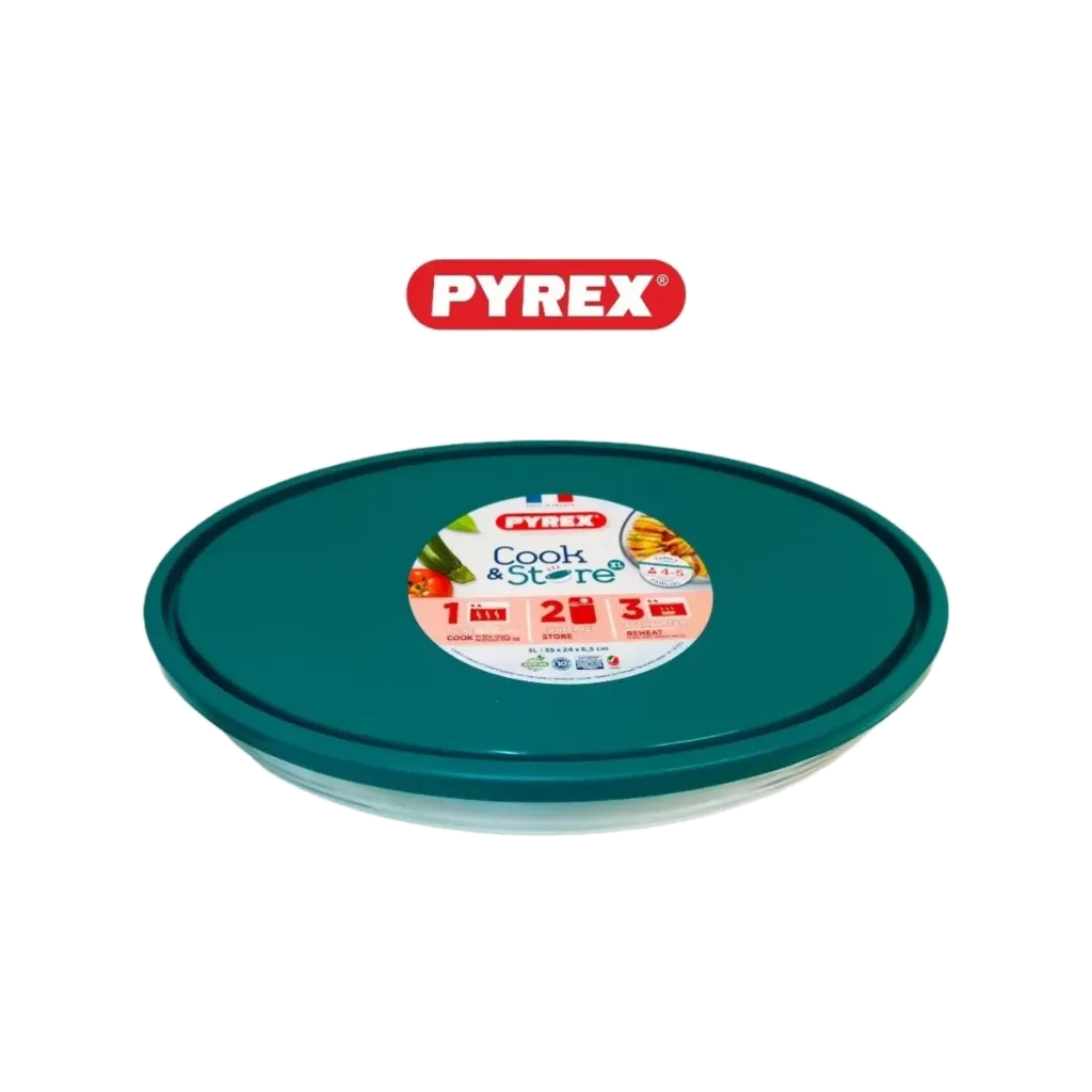 PYREX COOK & STORE ROASTER W/ LID OVAL 3.0L XL
