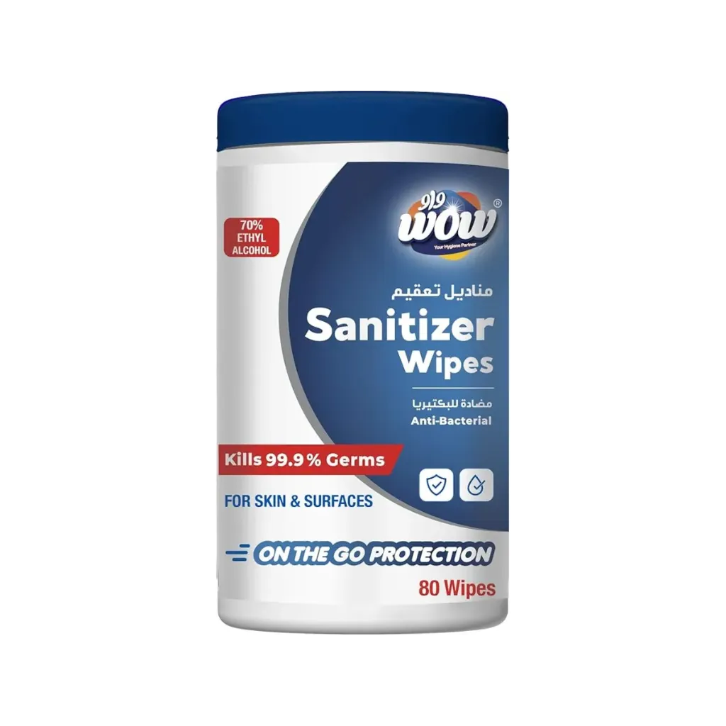 WOW ANTISEPTIC DISINFECTANT 80WIPES PLASTIC CONTAINER