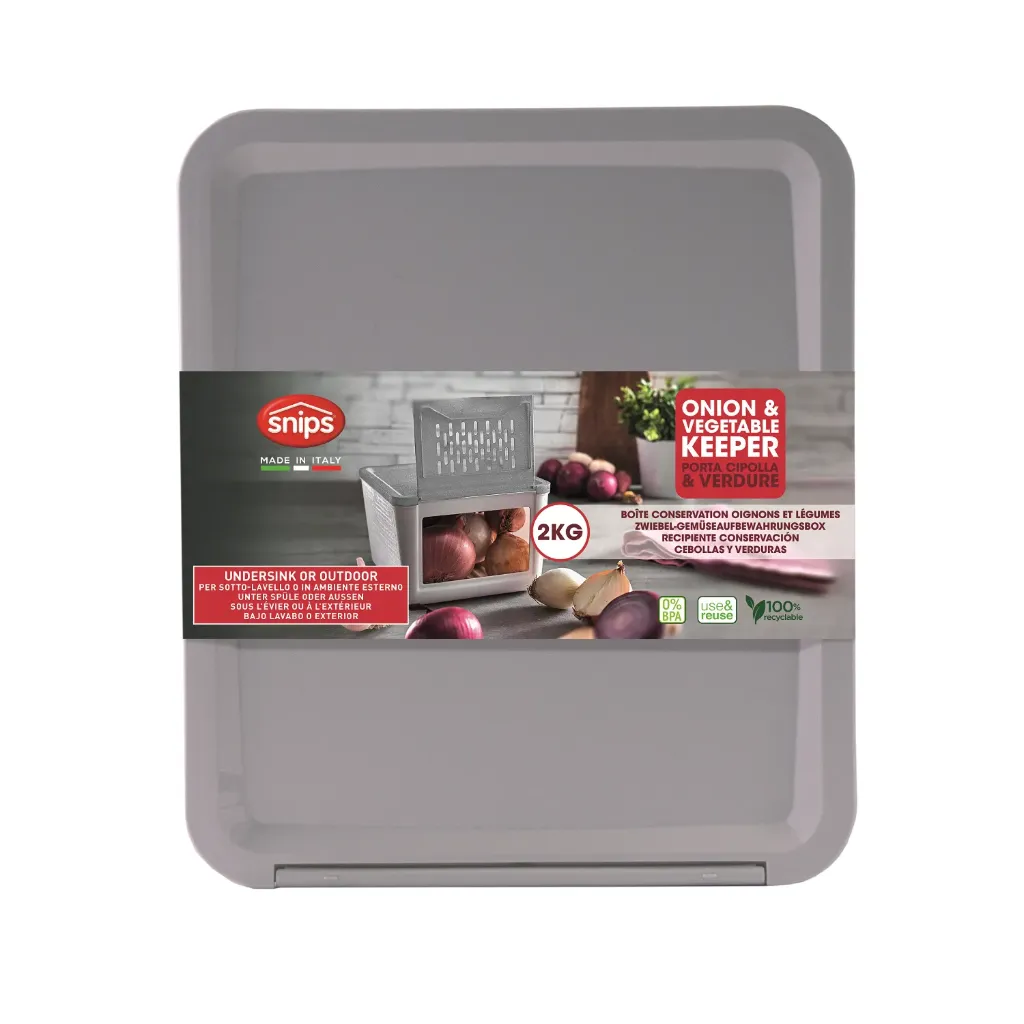 SNIPS ONION & VEGETABLE KEEPER 2KG WHITE+GREY LID