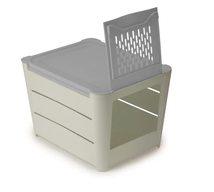 Snips- Potato&Vegetable Keeper-3KG White+Grey Lid