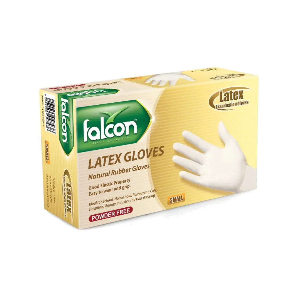 FALCON LATEX GLOVES POWDER FREE Small 100PCS