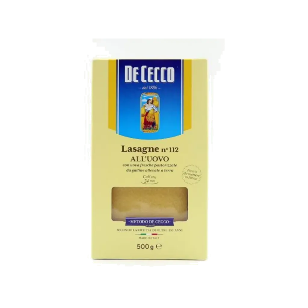 DE CECCO PASTA LASAGNE WHITE #112 500G
