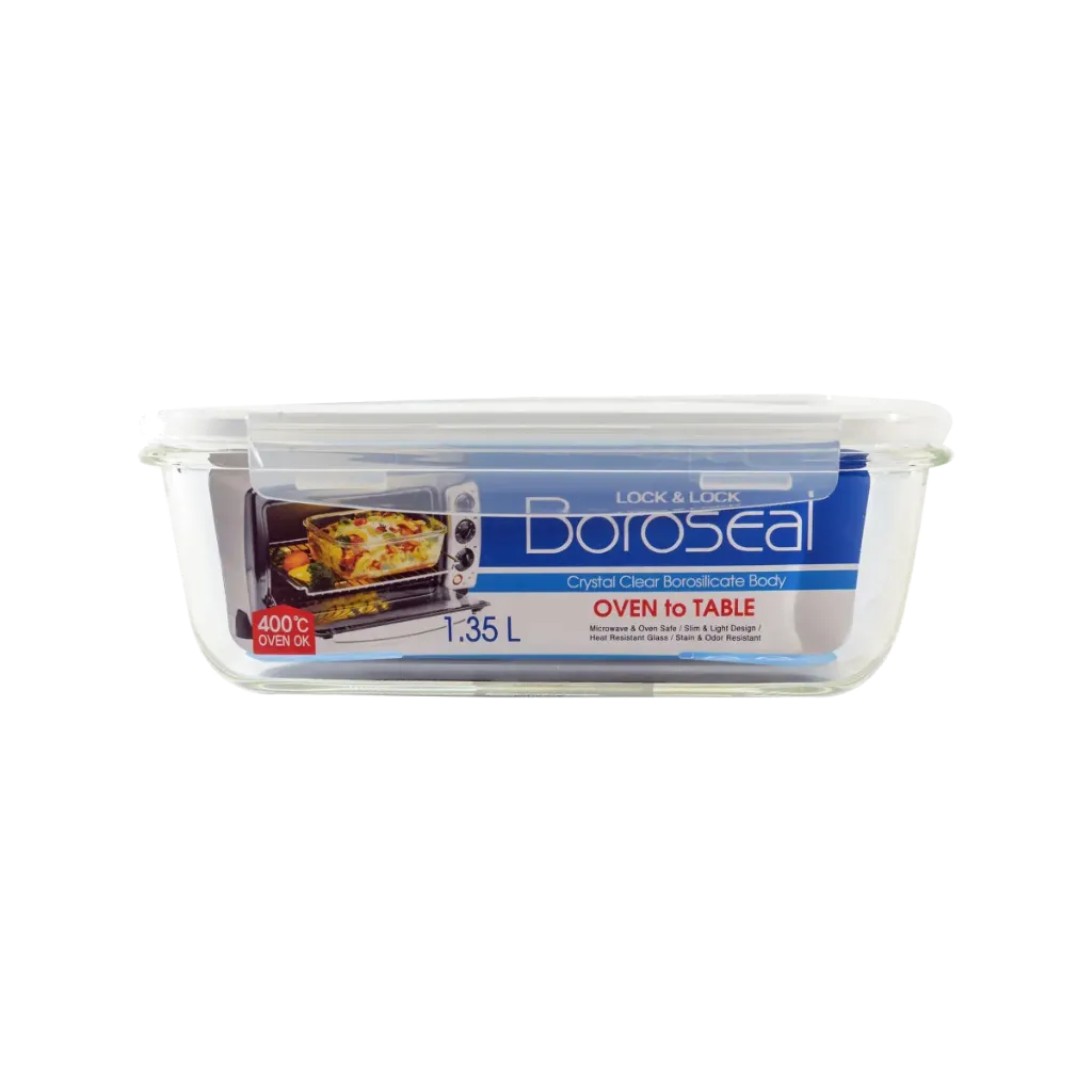 [LNL-0072 LLG 448 N] L&L OVEN GLASS RECTANGLE W/ LID 1.35L