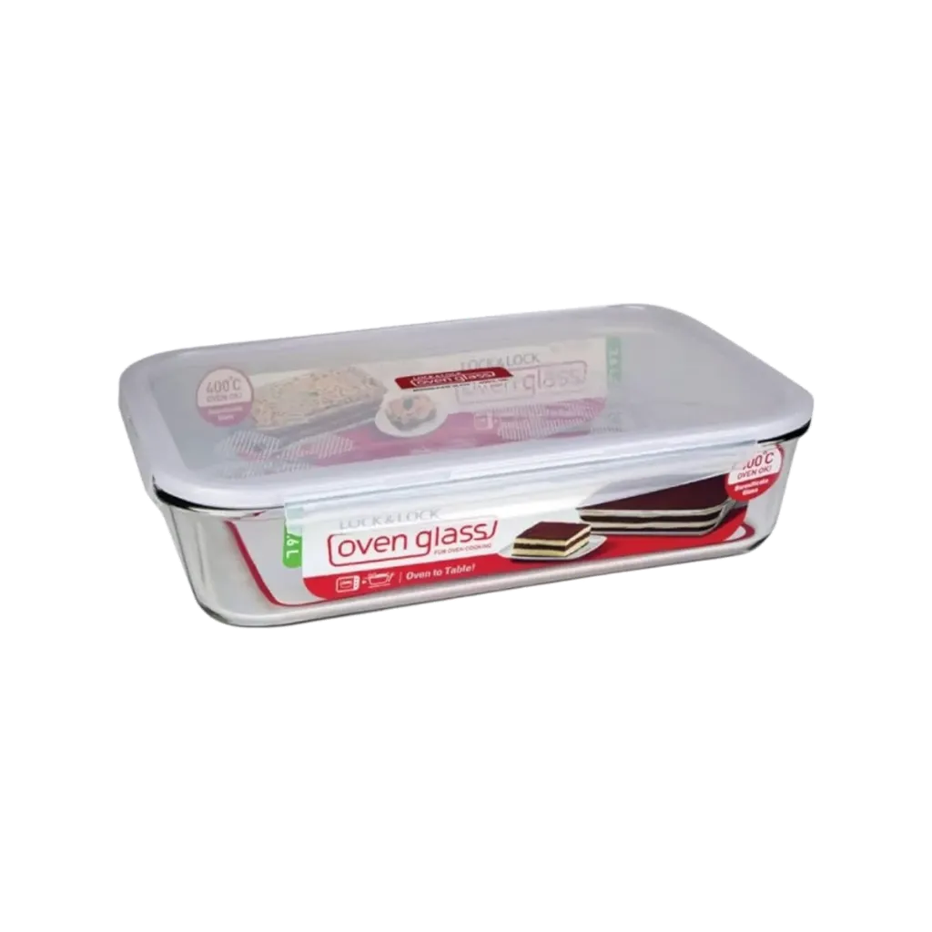L&L OVEN GLASS RECTANGULAR W/ LID 3.6L