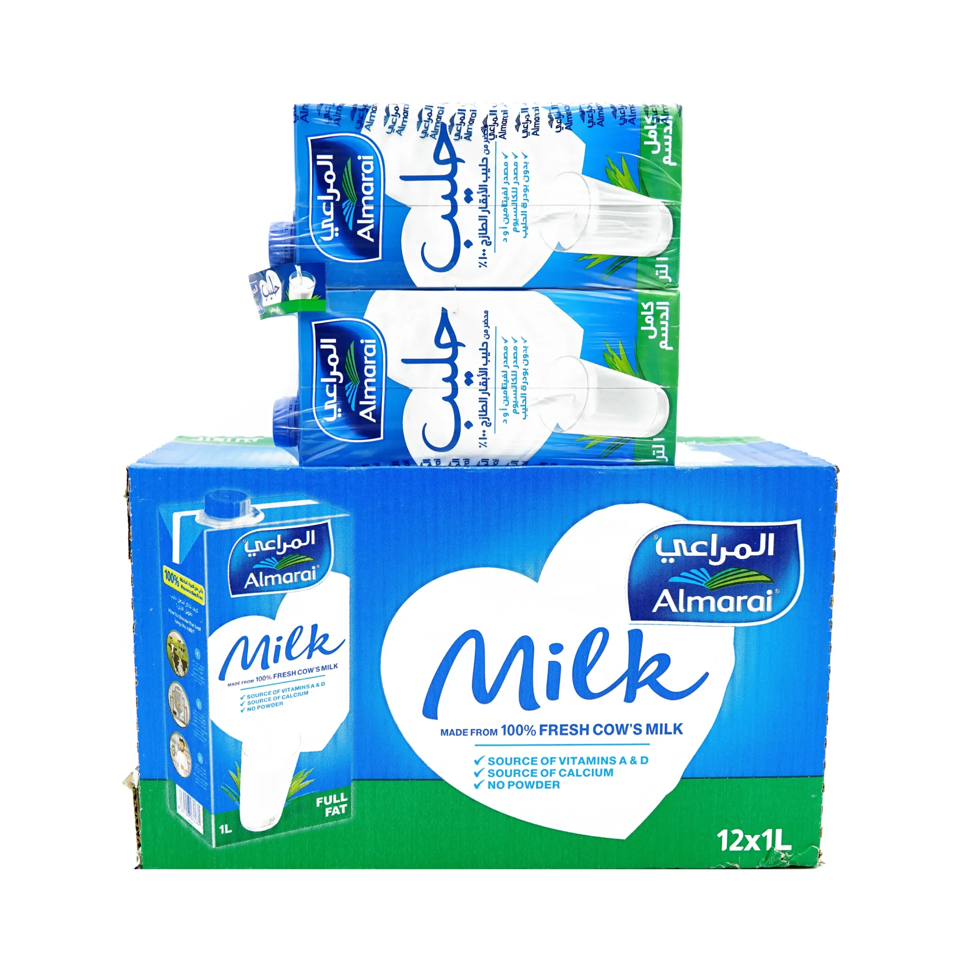 ALMARAI FULL FAT MILK 12X1L | حليب المراعي كامل الدسم 12 × 1 لتر