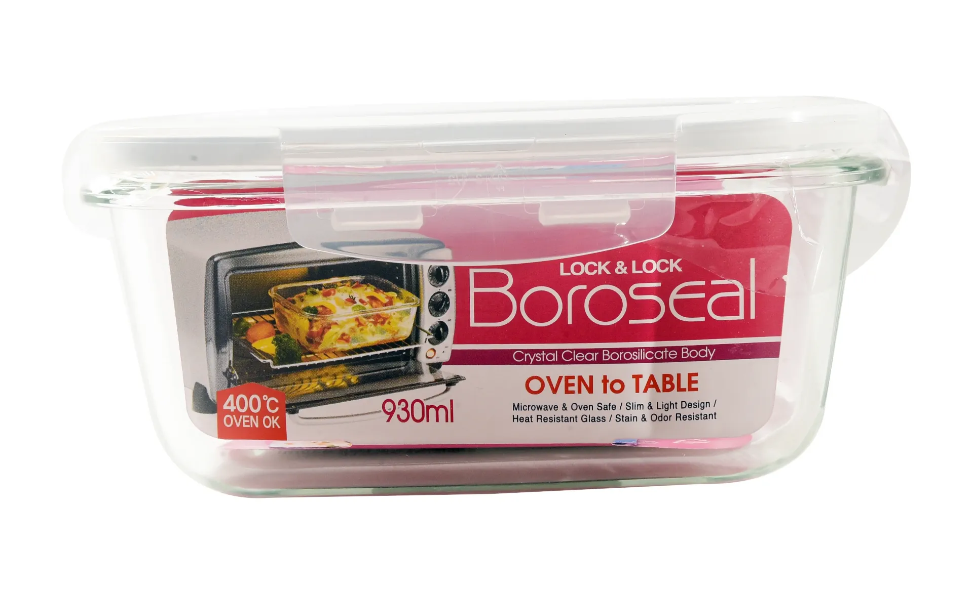 L&L OVEN GLASS SQUARE W/ LID 930ML