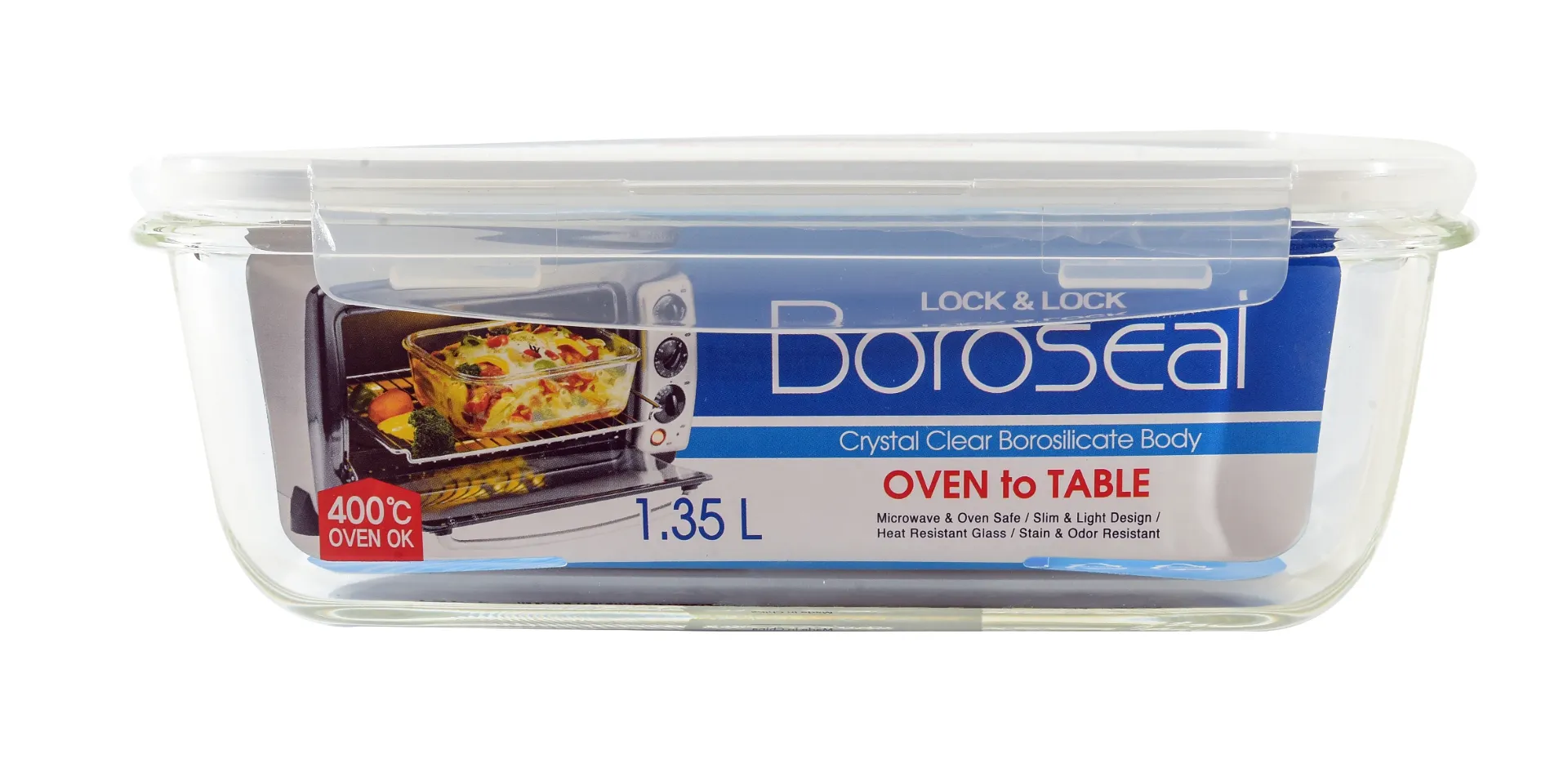 L&L OVEN GLASS RECTANGLE W/ LID 1.35L